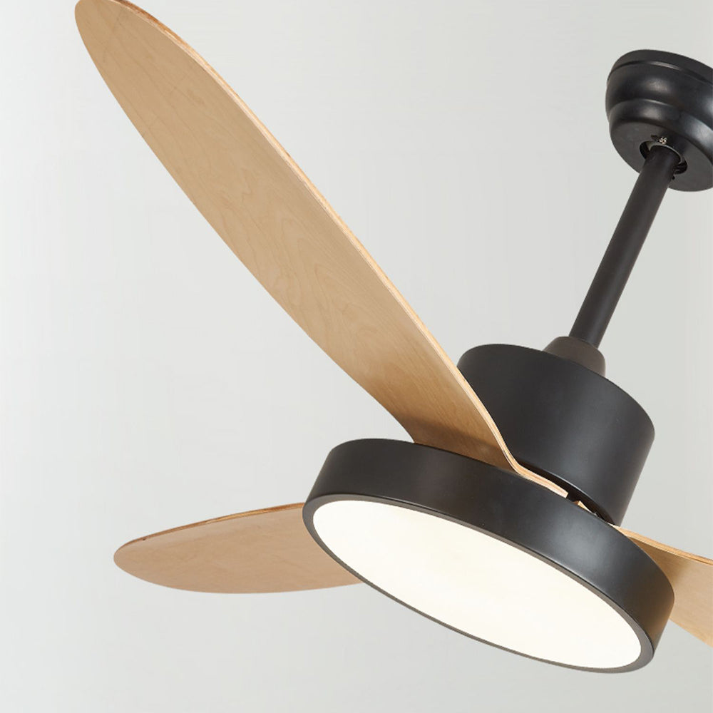 Haydn 5 Blätter Weiß und Schwarz Deckenventilator mit Beleuchtung, ∅120/130/140CM - Lumpaz