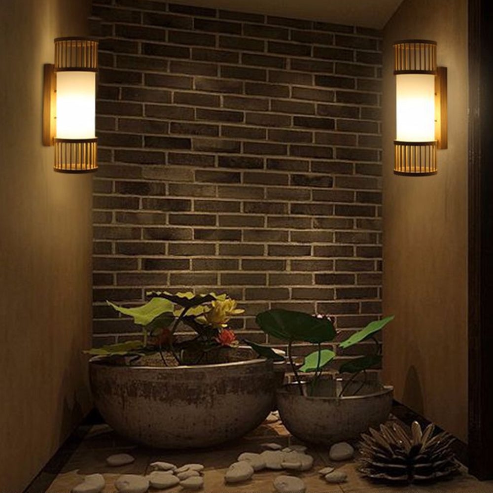 Muto Bamboo Weben Wandleuchte, 4 Stile - Lumpaz