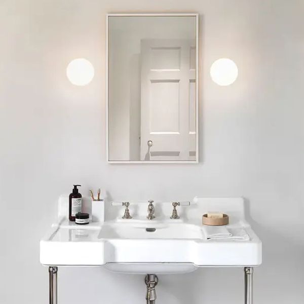 Valentina Spiegelfront Waschtisch-Wandleuchte, Metall & Glas, ∅15/20CM - Lumpaz