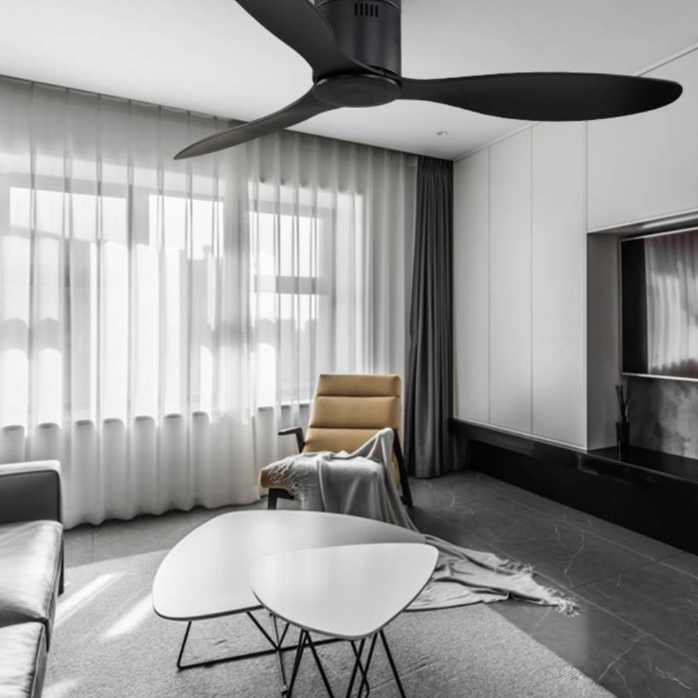 Walters 3-Blatt Deckenventilator mit Beleuchtung, Schwarz, 2 Farbe, ∅115CM - Lumpaz