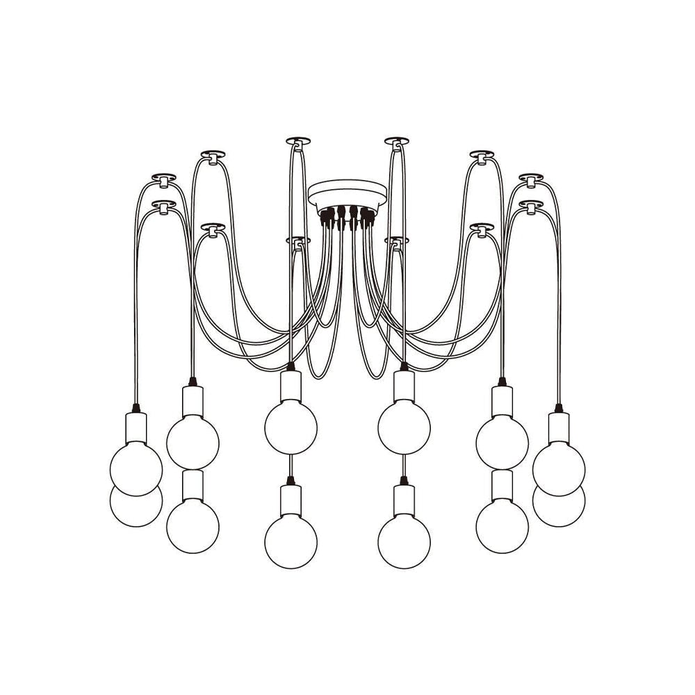 Alessio Spider Kronleuchter, 5/8/10/12/15-flammig, 2 Farben - Lumpaz