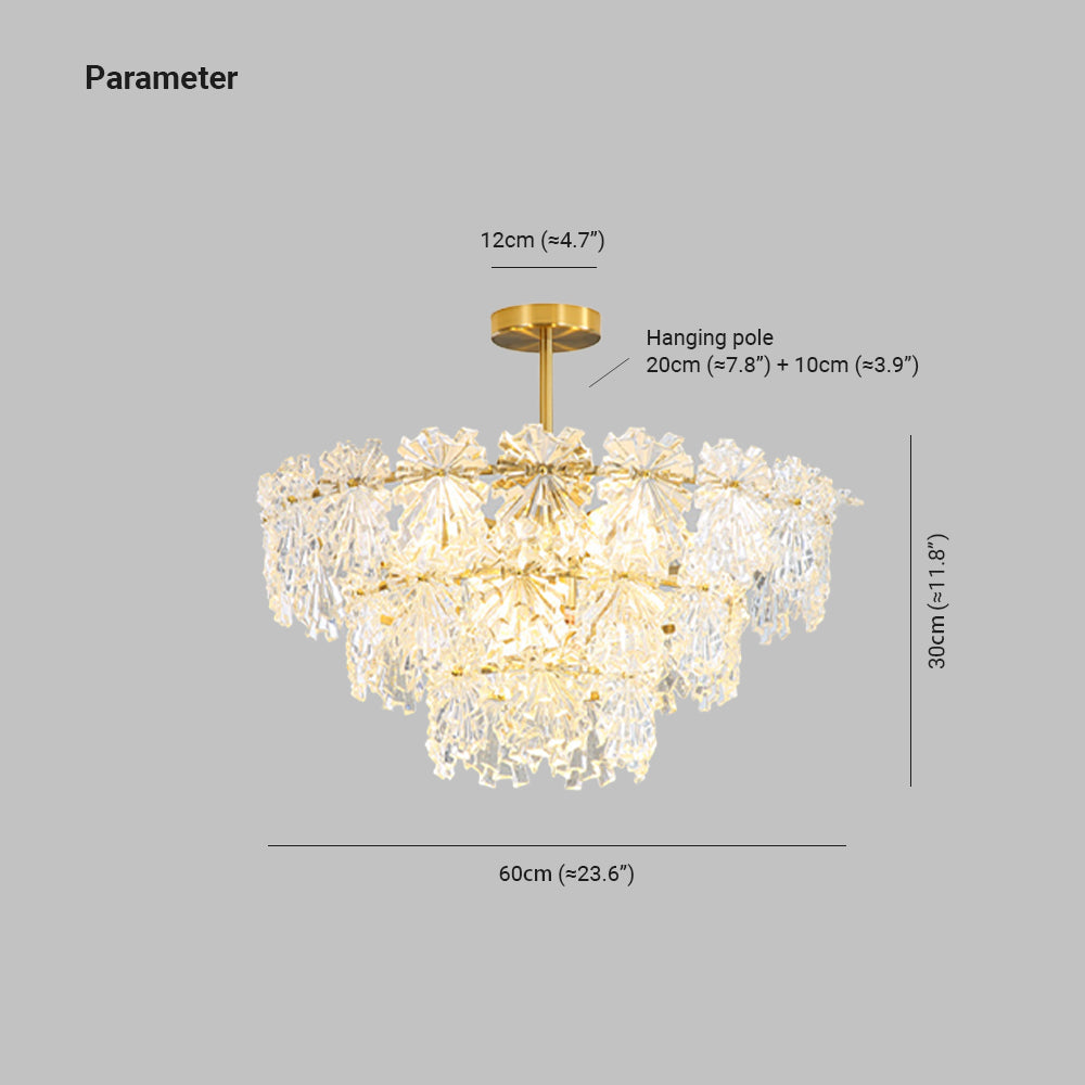 Marilyn Kronleuchter 3 Ringe,Metall & Glas - Lumpaz