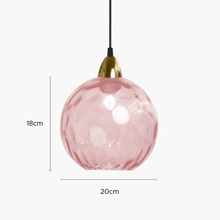 Hailie Pendelleuchte aus buntem Glas, 3 flammig - Lumpaz