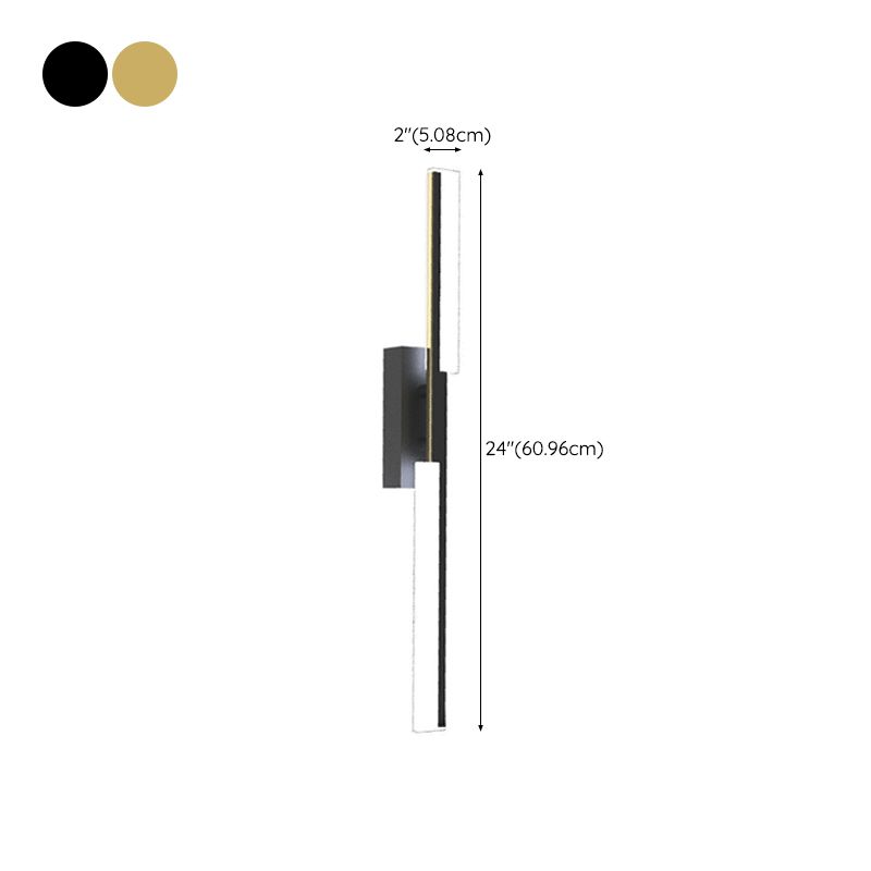 Alana Geometrische Spiegelfront-Wandleuchte, Schwarz & Gold, 40/60CM Lang - Lumpaz