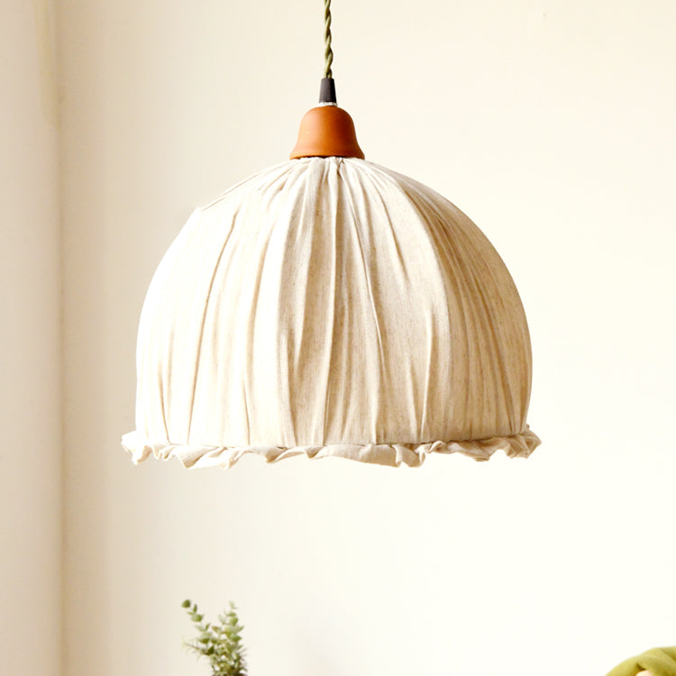 Schlichte Pendelleuchte aus Stoff für Esszimmer & Schlafzimmer - Lumpaz
