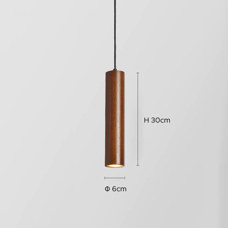 Moderne Einfache LED Pendelleuchte aus Holz für Esszimmer, Restaurant - Lumpaz