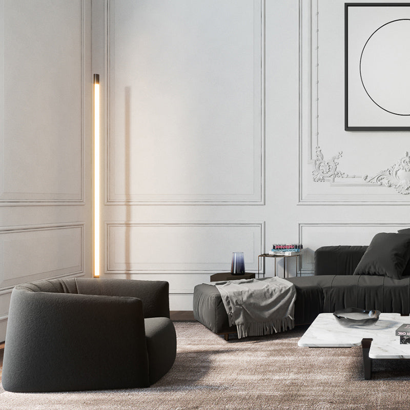 Edge Lineare Stehlampe, Metall & Marmor, 2 Farben, 165CM Lang - Lumpaz