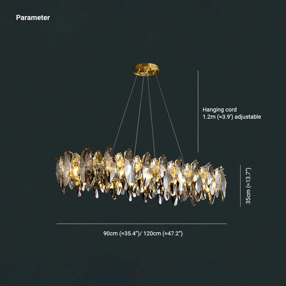 Marilyn Pendelleuchte Farbe Temperatur Schaltbar, Kupfer & Kristall, ∅90/120cm - Lumpaz