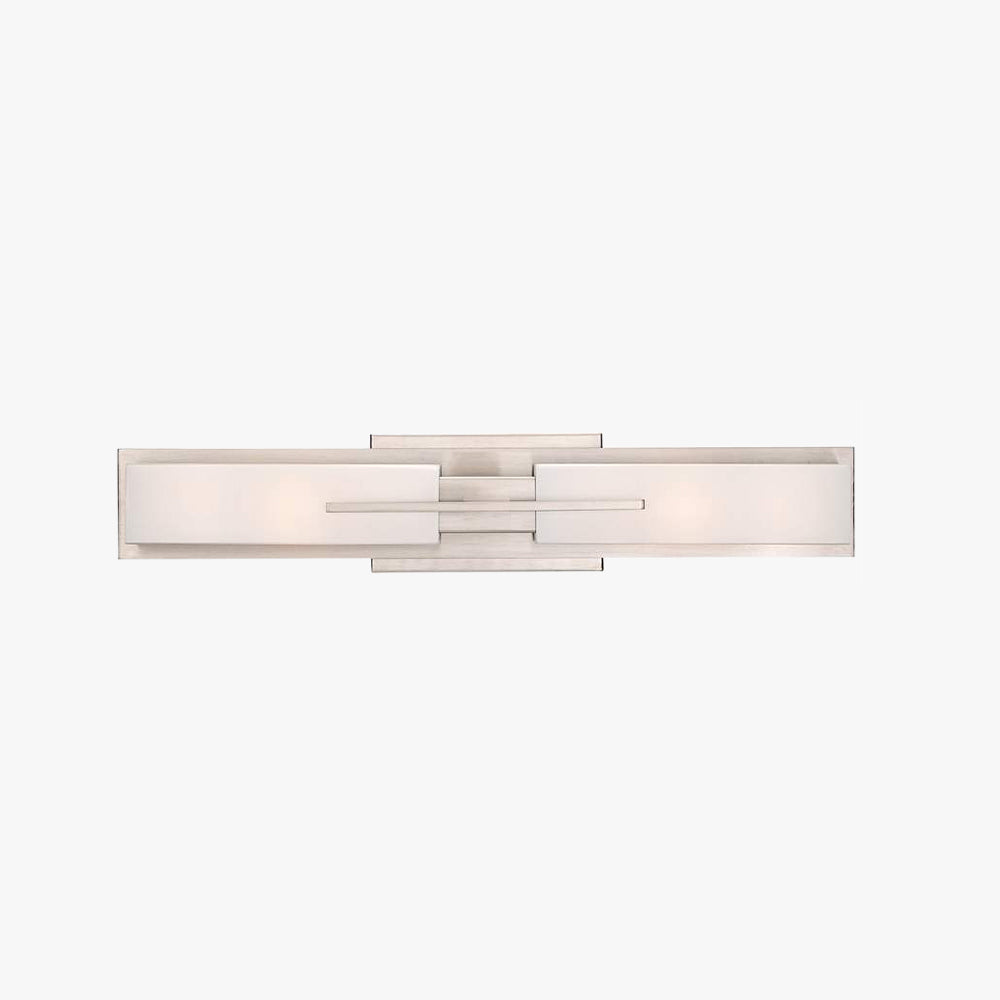 Leigh Spiegelfront Waschtisch-Wandleuchte, Nickel/Messing, 60CM Lang - Lumpaz