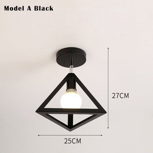 Vintage Deckenlampe E27 Schwarz/Weiß Verstellrichtung LED Deckenleuchten - Lumpaz