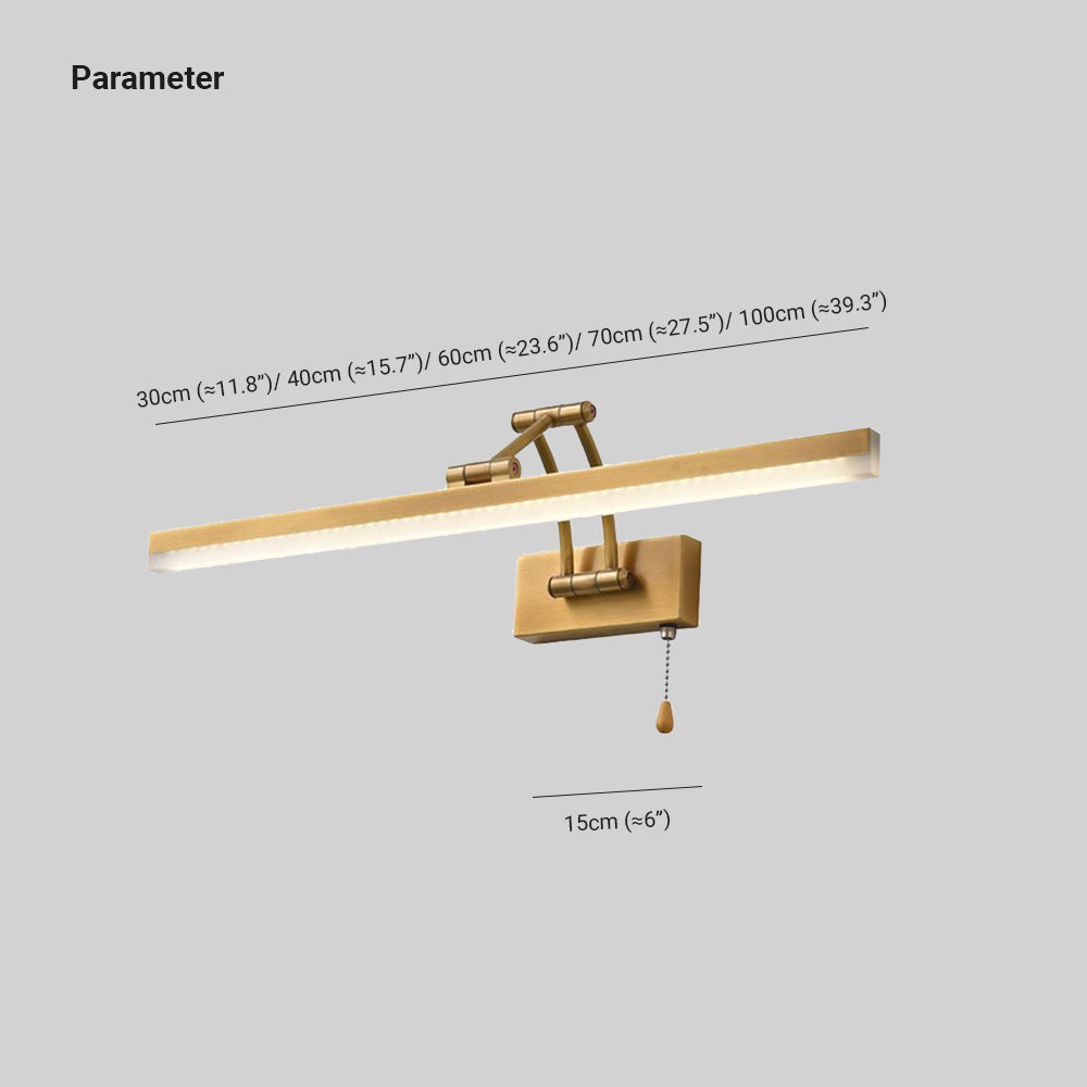 Leigh Spiegelfront Waschtisch-Wandleuchte, L 30/40/60/70/100CM - Lumpaz