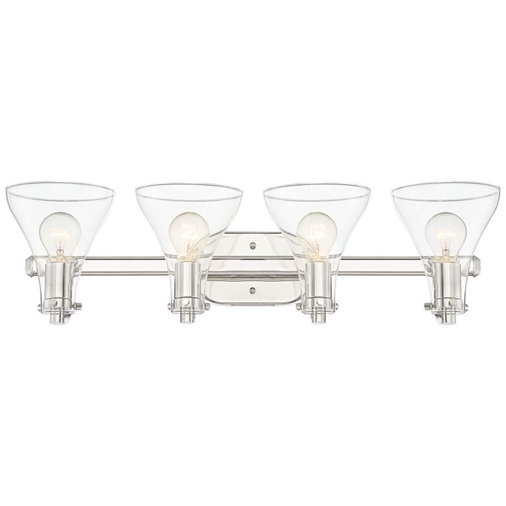 Eyrn Chrom Spiegelfront Waschtisch-Wandleuchte, 3/4-flammig, 52/70CM Lang - Lumpaz