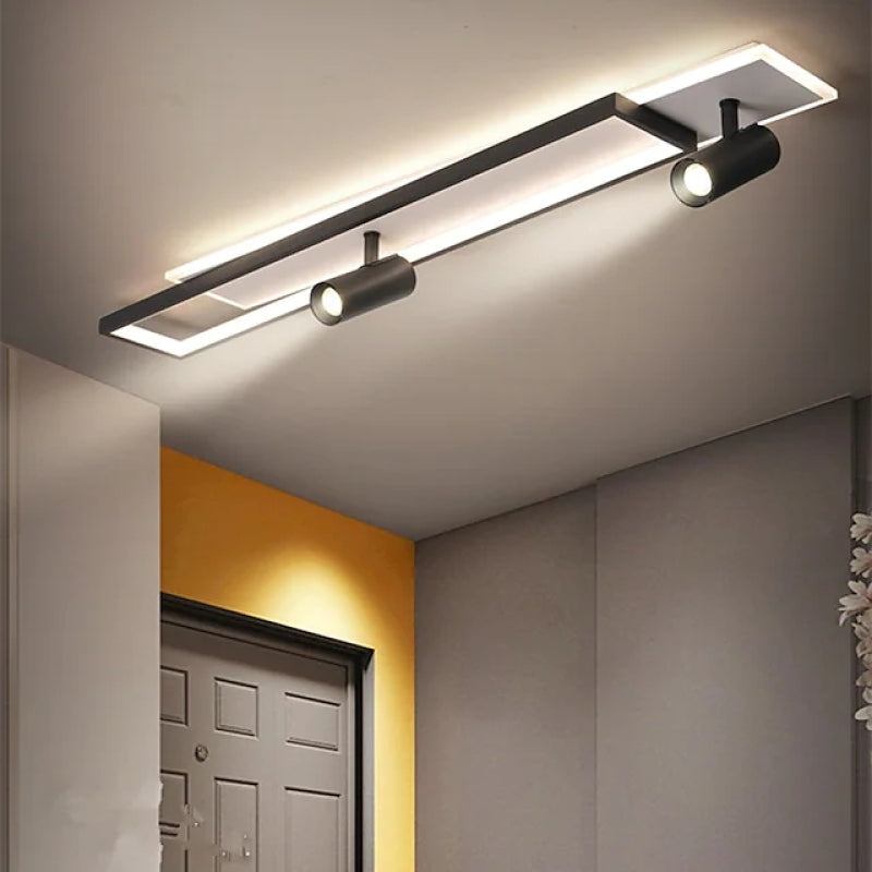 Haney LED-Deckenleuchte mit Strahler, schlicht, modern, schwarz - Lumpaz
