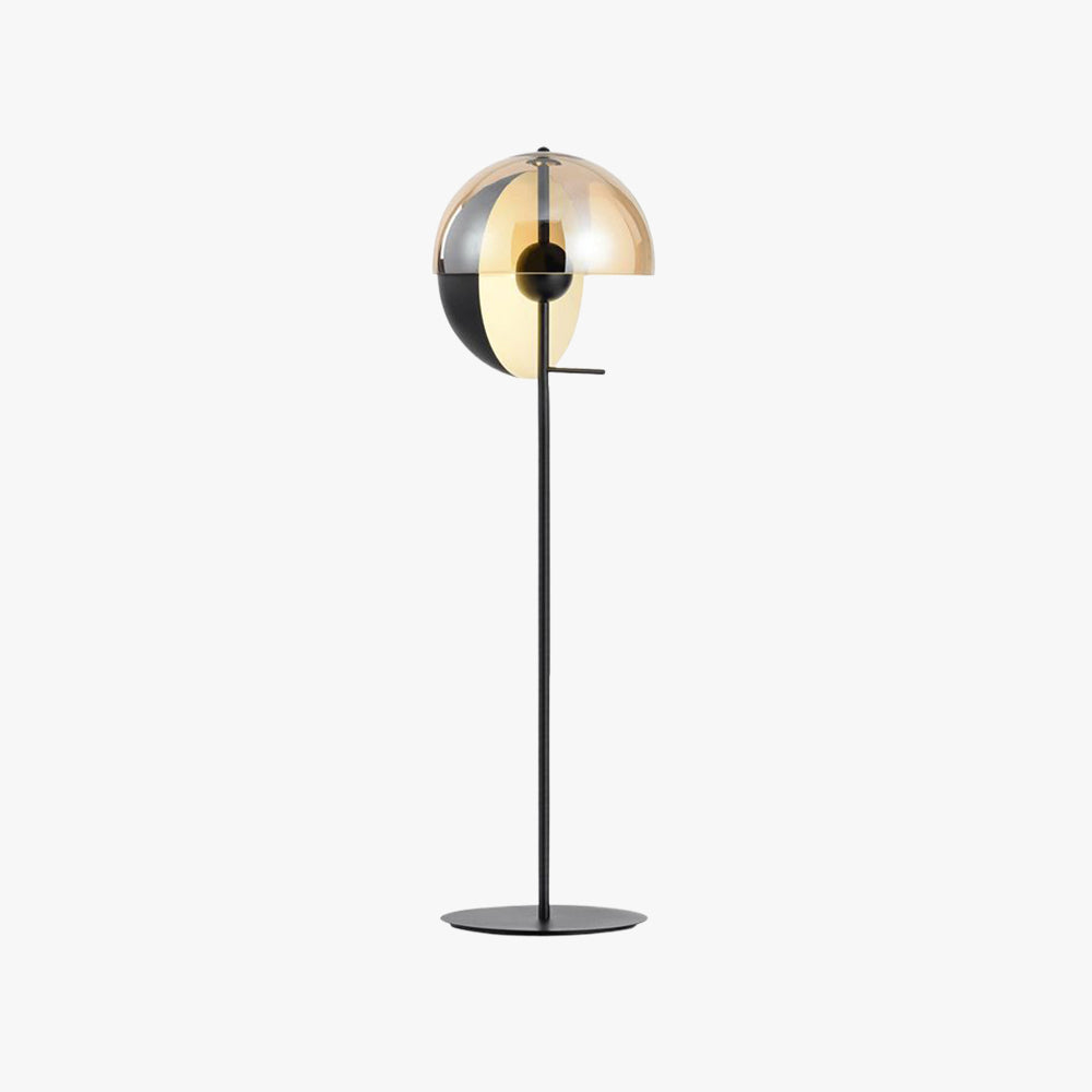 Salgado Geometrische Schwarze & Bernsteine Stehleuchte, Metall & Glas, 155CM Lang - Lumpaz