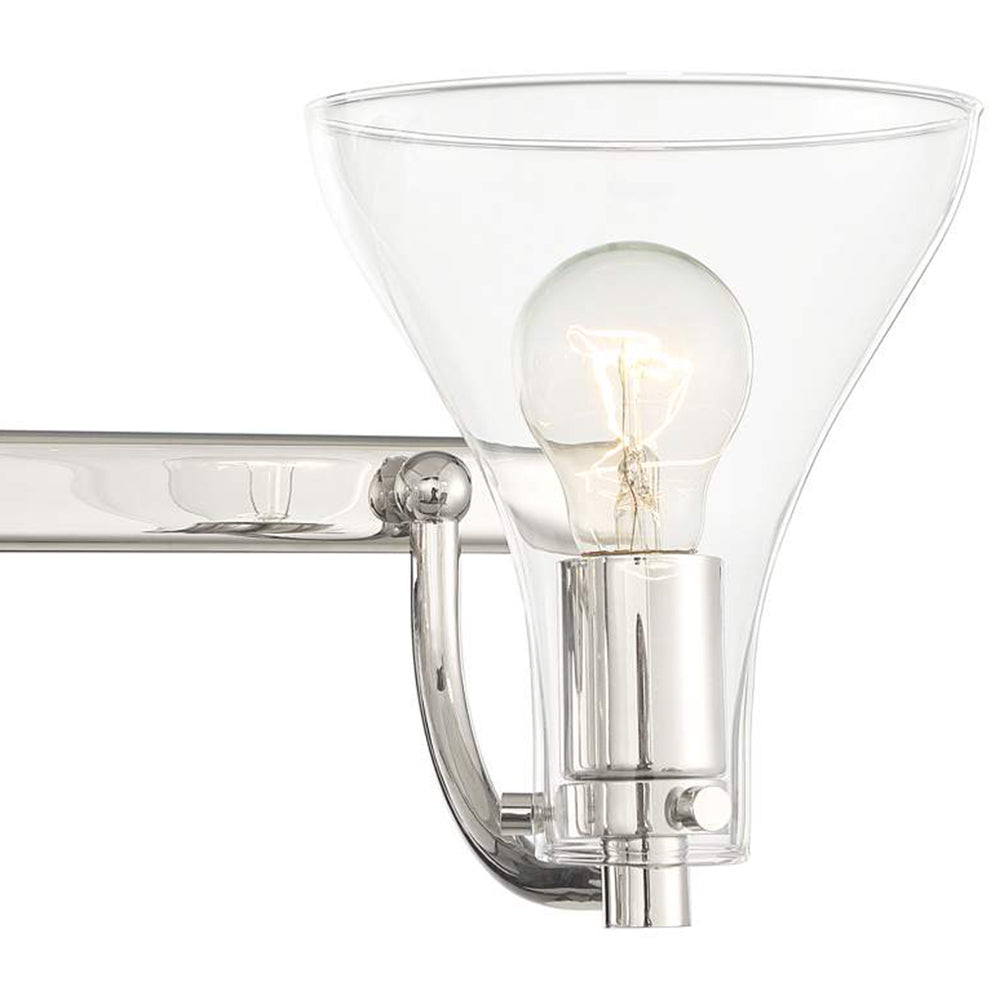 Eyrn Chrom Spiegelfront Waschtisch-Wandleuchte, 3/4-flammig, 52/70CM Lang - Lumpaz