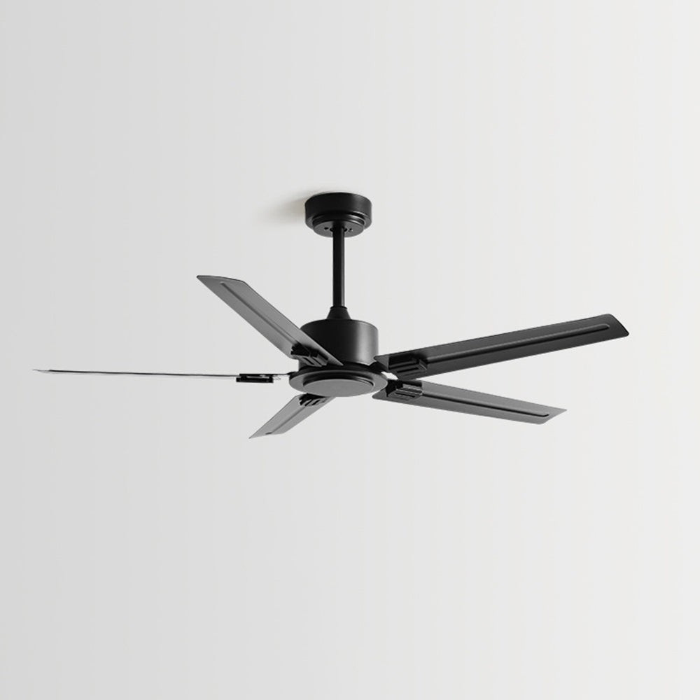 Alessio 5-Blätter Schwarzer Deckenventilator, Metall & Holz, ∅107CM - Lumpaz