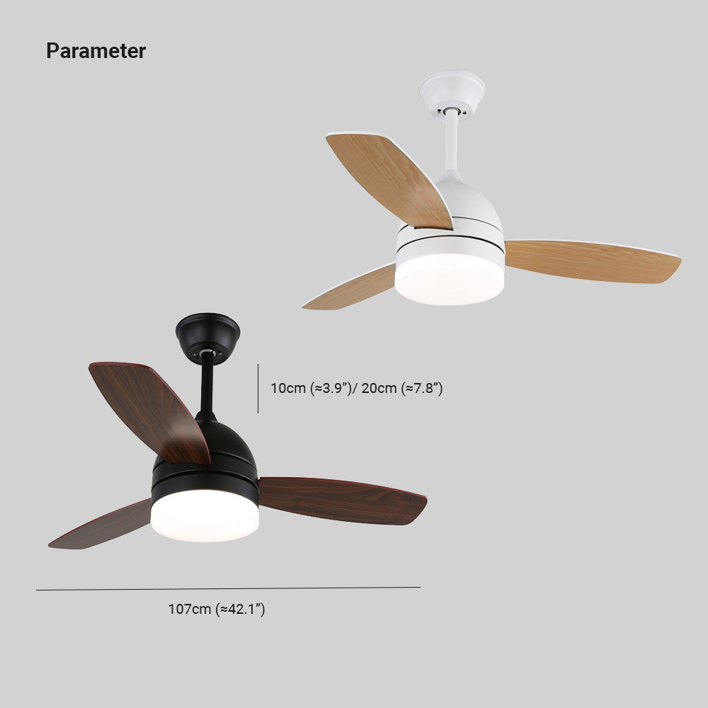 Haydn 3-Blatt-Deckenventilator mit Beleuchtung, Metall & Holz, 2 Farbe, ∅107CM - Lumpaz