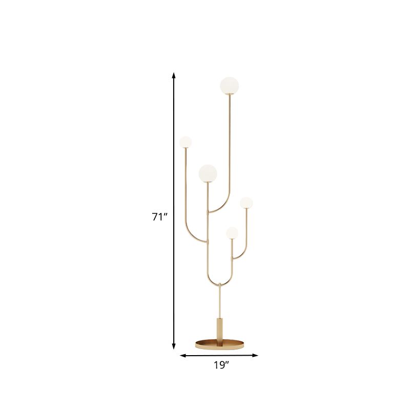 Valentina Kaktus Stehlampe, Messing & Glas, 180CM Lang - Lumpaz
