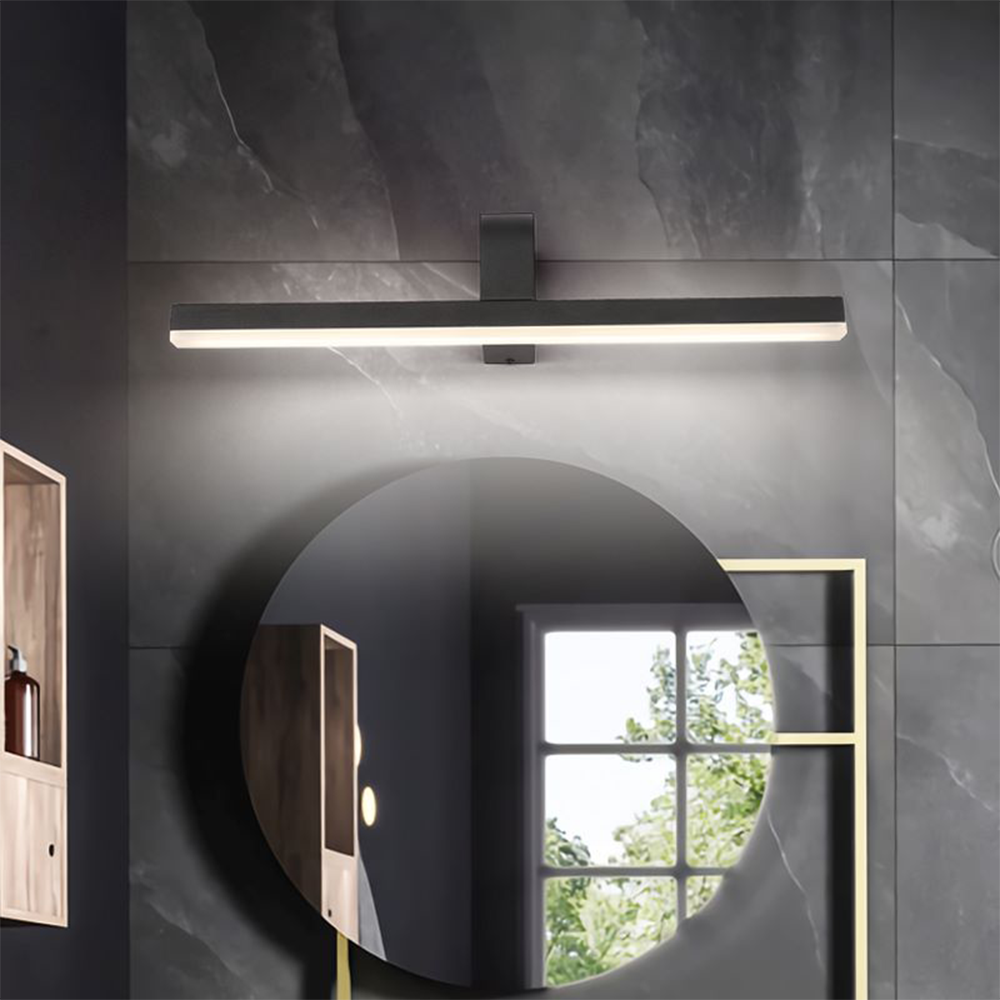 Edge Schwarze Spiegelfront Waschtisch-Wandleuchte, L 40/50/60CM - Lumpaz