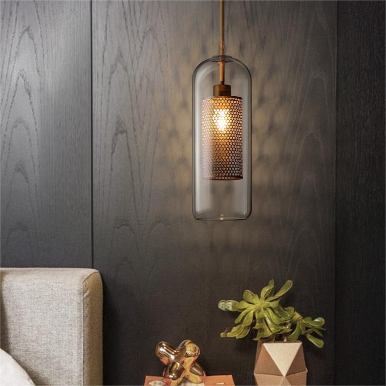 Nordische Industrielle Pendelleuchte aus Glas für Esszimmer, Restaurant - Lumpaz