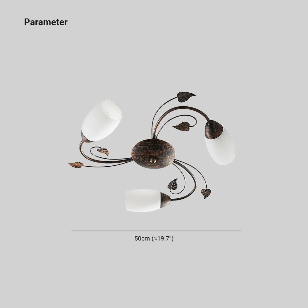 Eyrn Blatt Deckenleuchte, 3/5/6-flammig, 2 Farben, Metall & Glas - Lumpaz