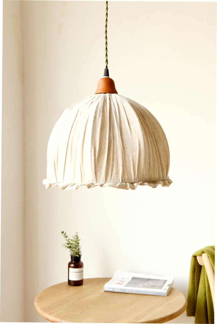Schlichte Pendelleuchte aus Stoff für Esszimmer & Schlafzimmer - Lumpaz