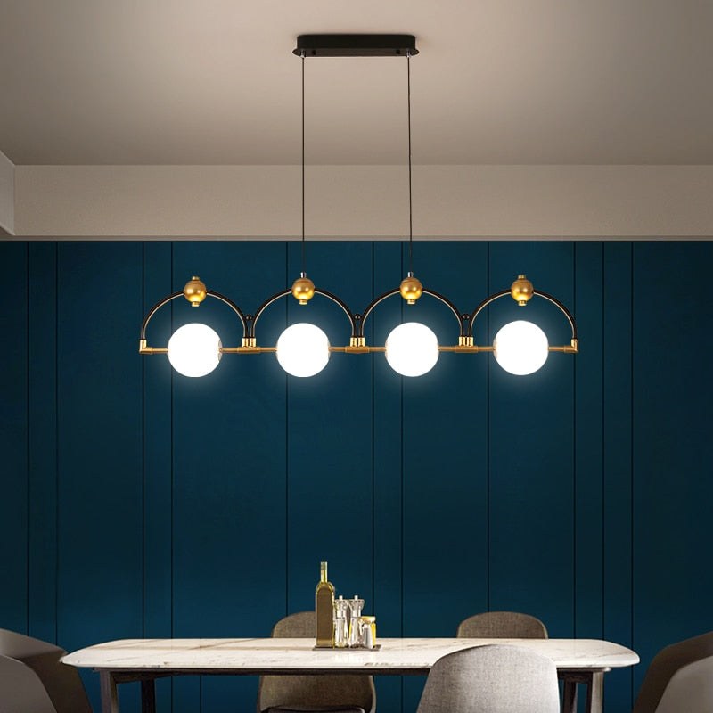 LED Pendelleuchte Schwarz Hinzufügen Gold Lange - Lumpaz