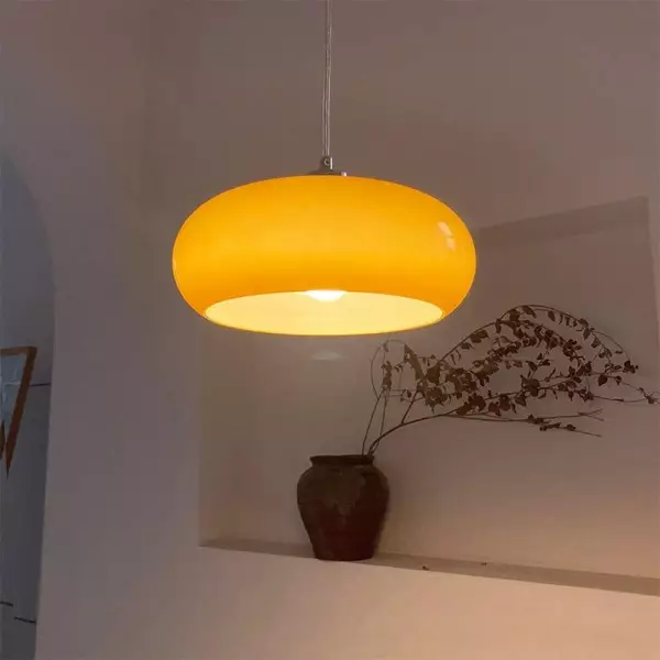 Hailie Brot Form Glas Pendelleuchte, 2 Farbe, ∅28CM - Lumpaz
