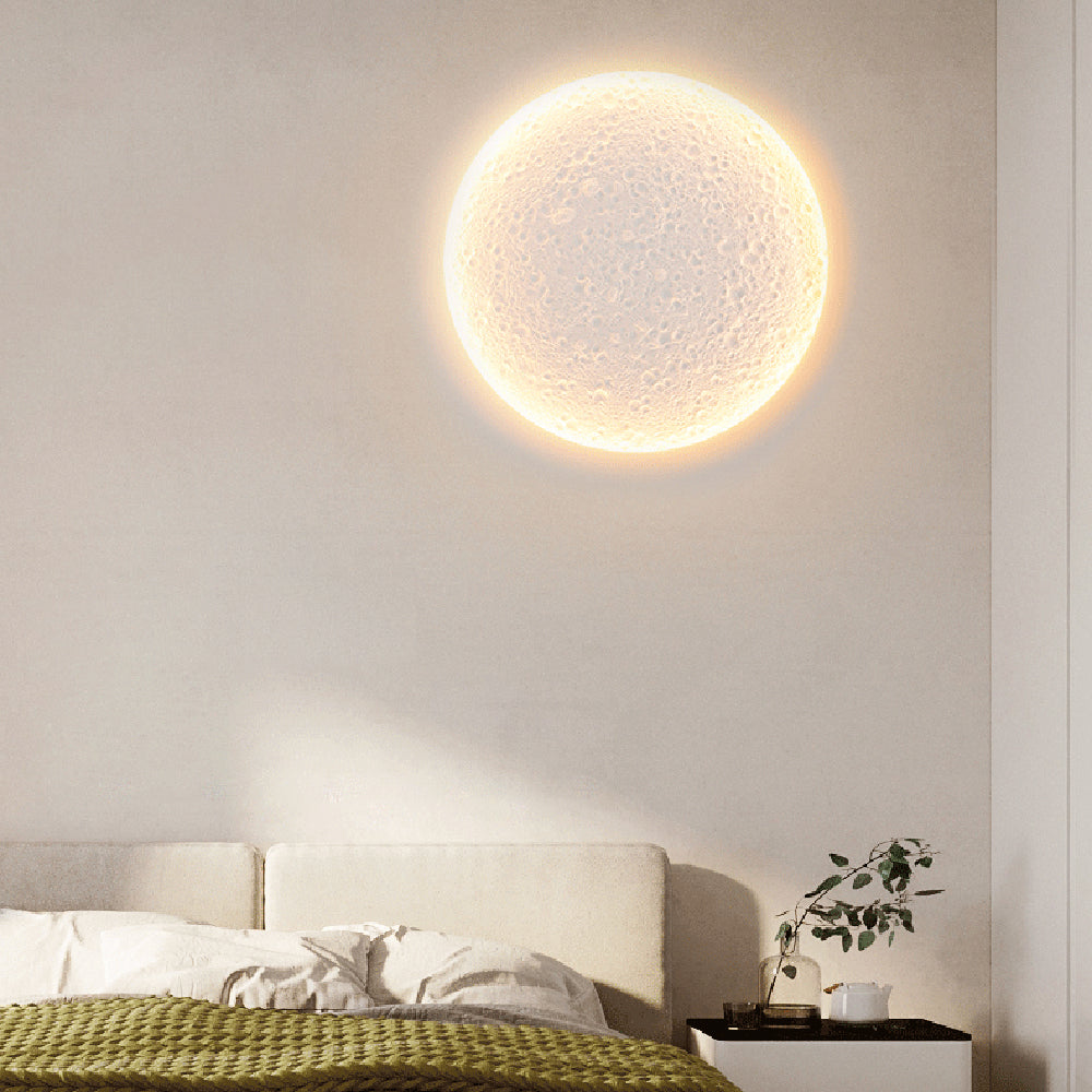 Elif Mond Wandmalerei Lampe Fernbedienung Dimmbar, 2 Stil - Lumpaz