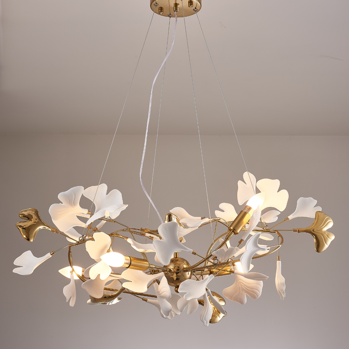 Olivia Kronleuchter Art Déco-Designs für Foyer, Ginkoblätter Kronleuchter - Lumpaz