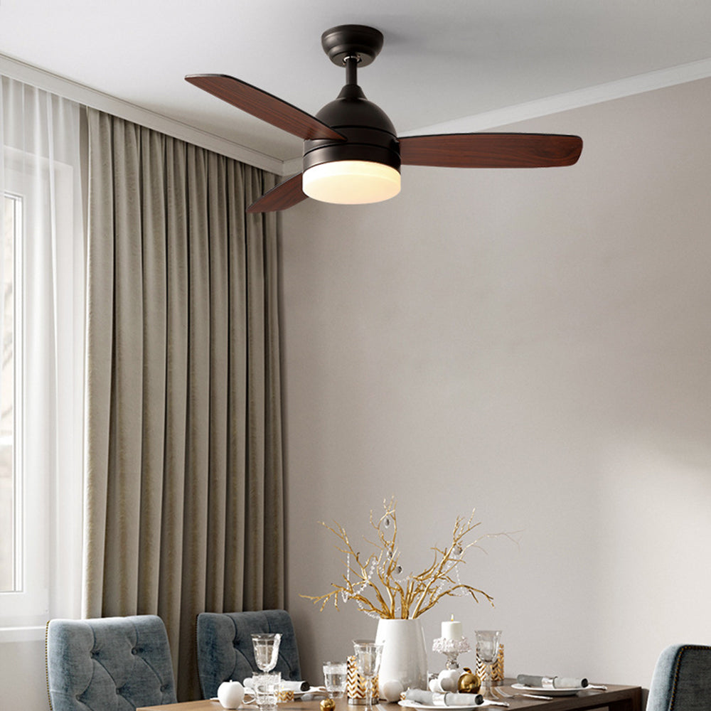 Haydn 3-Blatt-Deckenventilator mit Beleuchtung, Metall & Holz, 2 Farbe, ∅107CM - Lumpaz