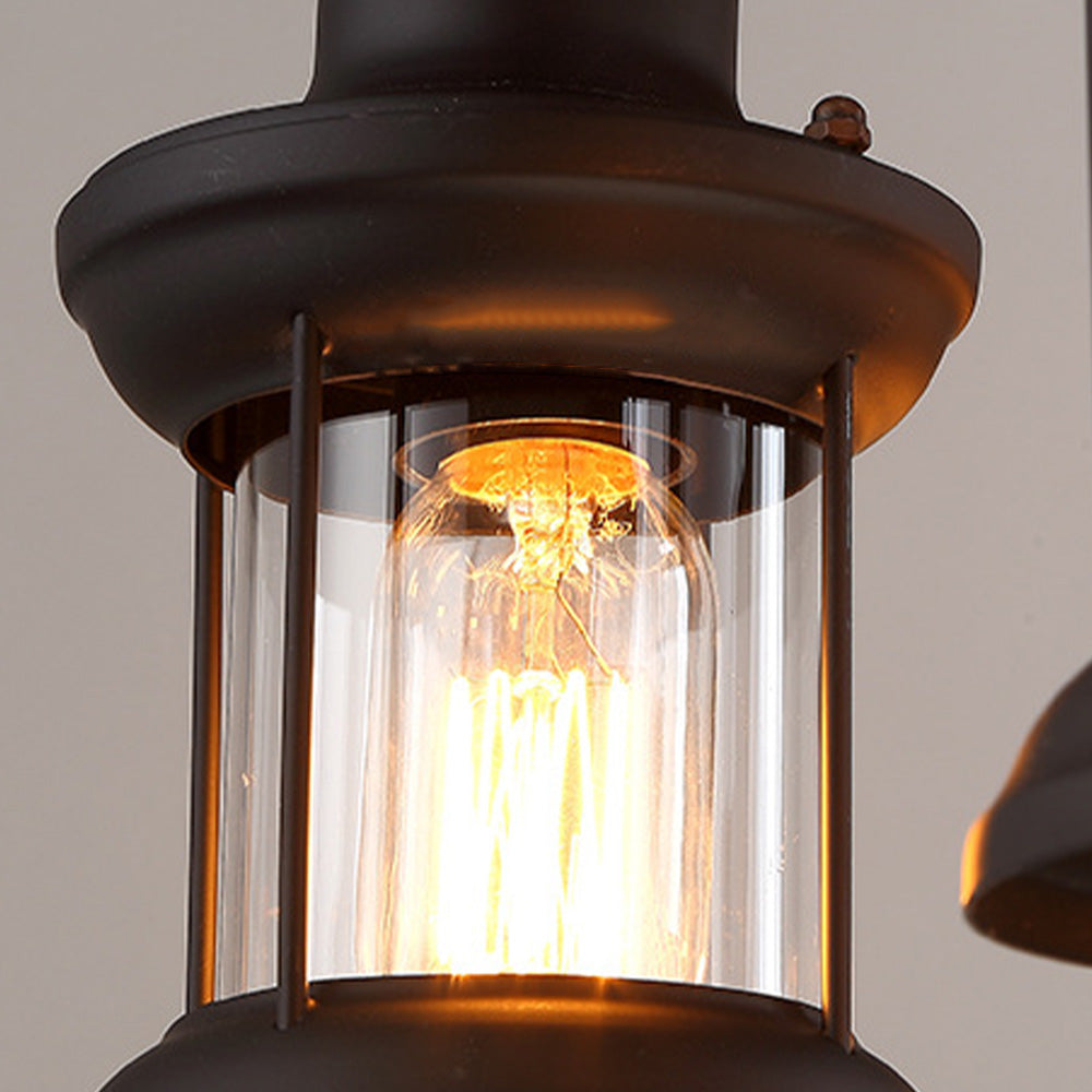 Austin Ruder Pendelleuchte, Metall & Holz, 6-flammig - Lumpaz