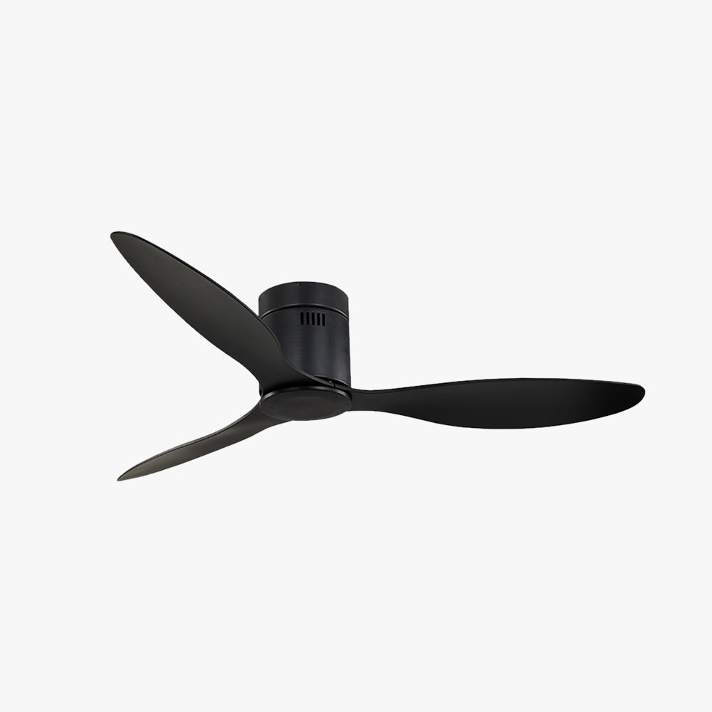 Walters Minimalistischer 3-Blätter Schwarzer Deckenventilator, Metall & ABS, ∅132CM - Lumpaz