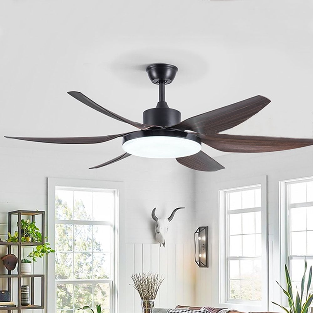 Haydn Weißer 6-Blatt-Deckenventilator mit Beleuchtung Grundlegend, ∅130CM - Lumpaz