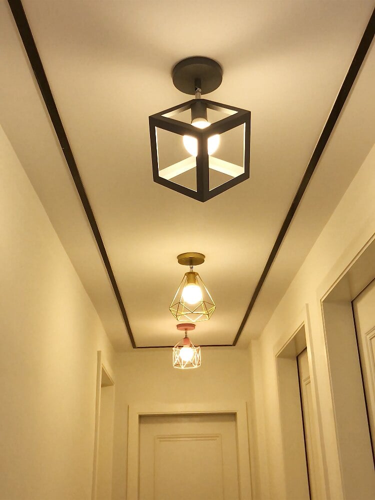 Vintage Deckenlampe E27 Schwarz/Weiß Verstellrichtung LED Deckenleuchten - Lumpaz