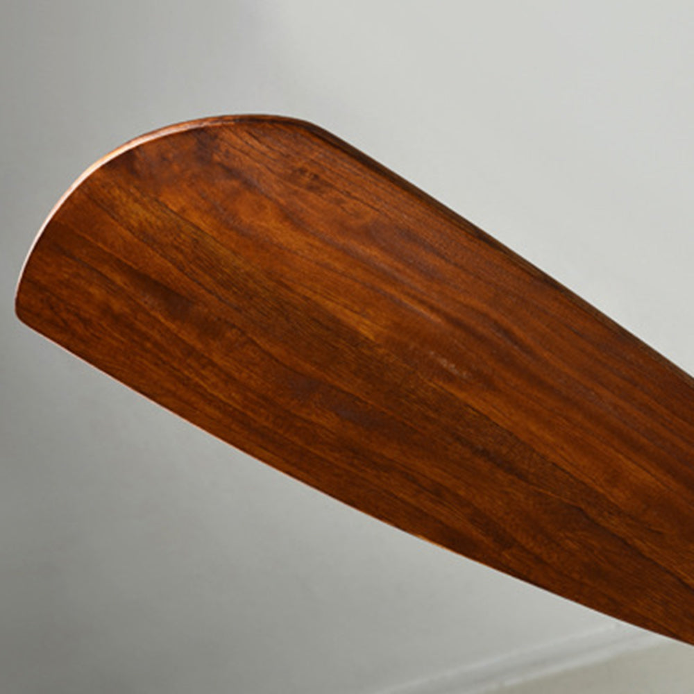 Haydn 3-Blatt-Deckenventilator mit Beleuchtung, Schwarz, Metall & Holz, ∅132CM - Lumpaz