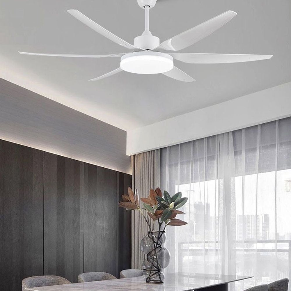 Haydn Weißer 6-Blatt-Deckenventilator mit Beleuchtung Grundlegend, ∅130CM - Lumpaz