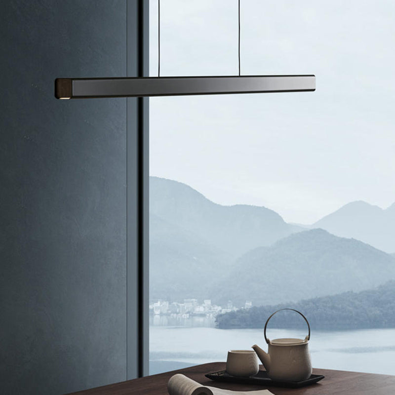 Edge Pendelleuchte Linear dimmbar, Metall&Holz, 60/80/100/120CM Lang - Lumpaz