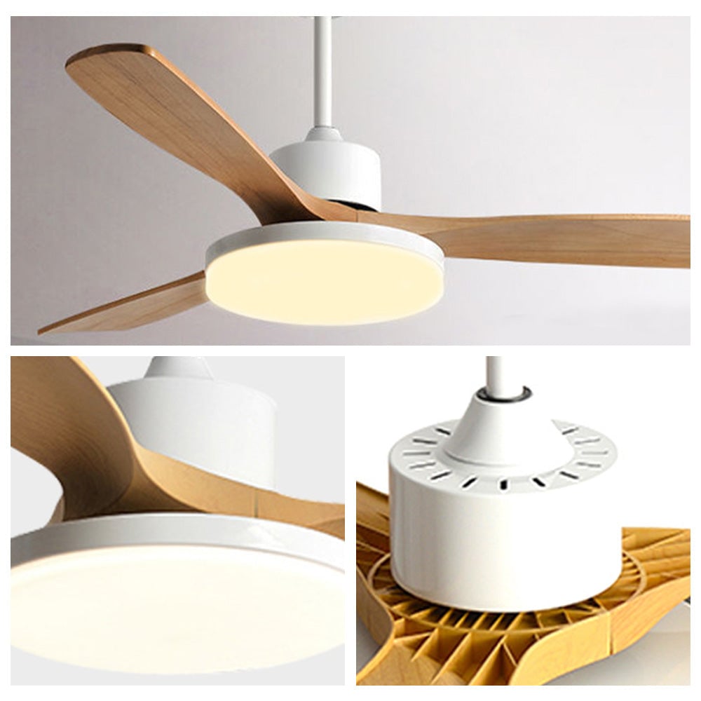 Haydn 3-Blatt Weißer Deckenventilator mit Beleuchtung, Metall & ABS, ∅132CM - Lumpaz