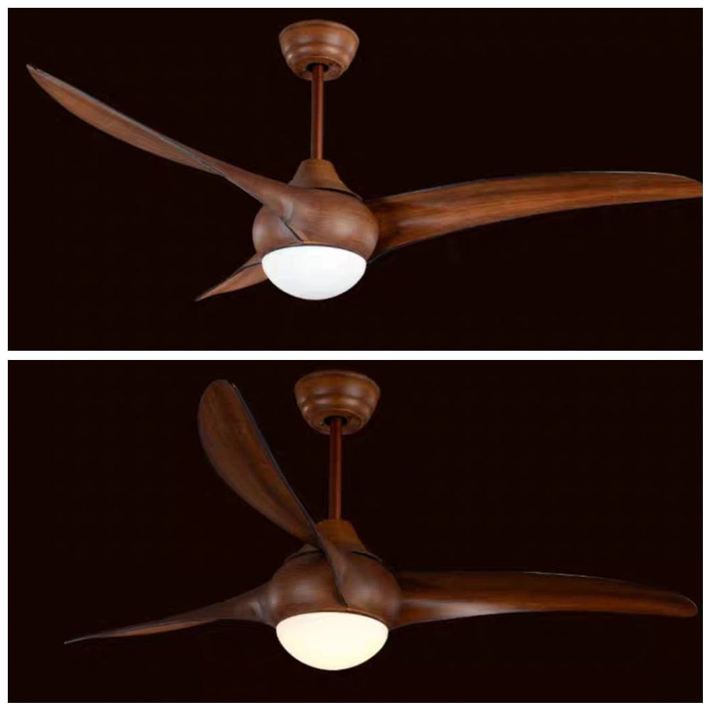 Garner 3-Blatt Deckenventilator mit Beleuchtung, Schwarz & Braun, ∅132CM - Lumpaz