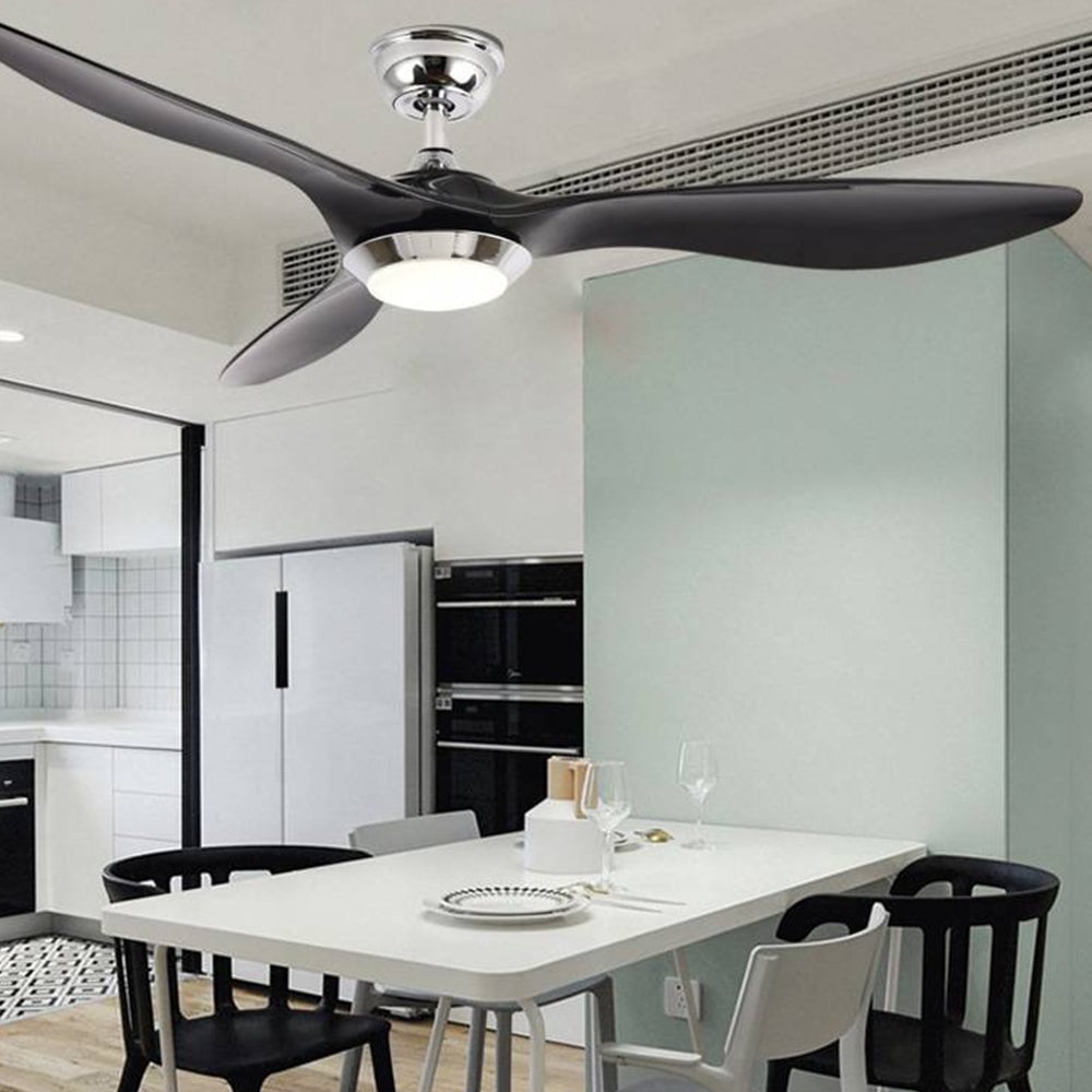Garner 3-Blatt Deckenventilator mit Beleuchtung, Schwarz & Gelb, ∅132CM - Lumpaz