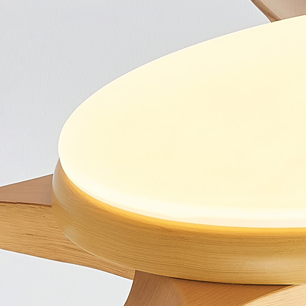 Ozawa 3 Blätter Holz Elementar Deckenventilator mit Beleuchtung, 3 Farben, ∅100/120/140CM - Lumpaz