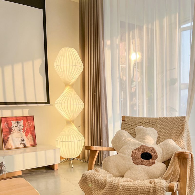 Renée 2/3 Schichten Stehleuchte, Künstlich Stoff & Metall, 109/160CM Lang - Lumpaz