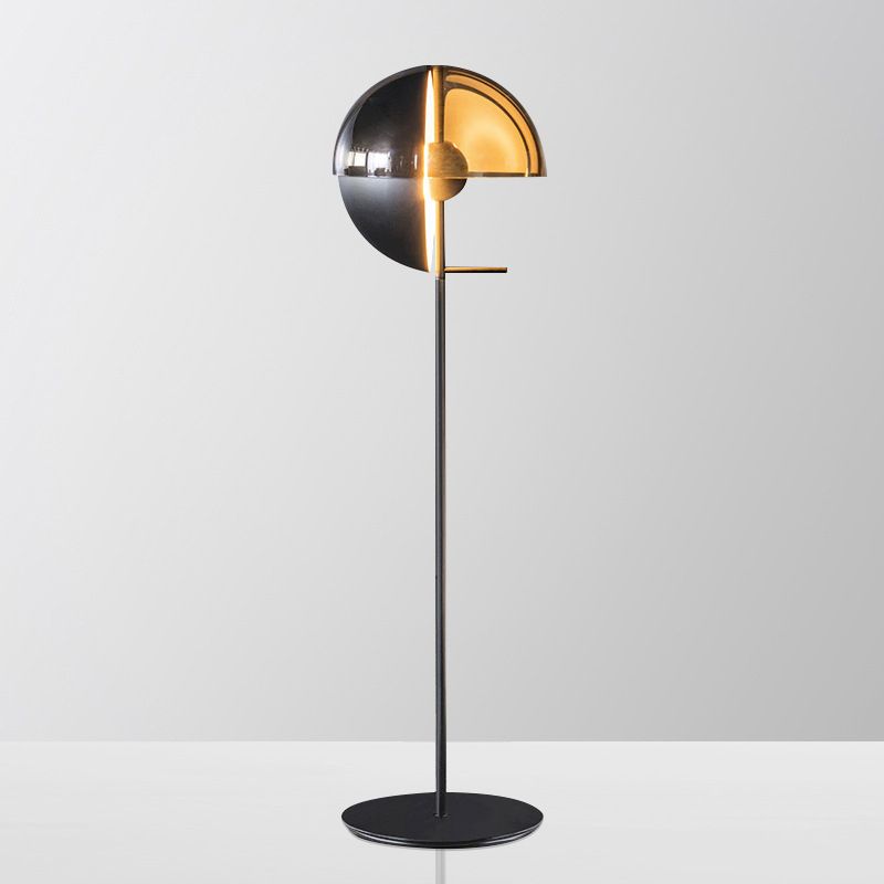 Salgado Geometrische Schwarze & Bernsteine Stehleuchte, Metall & Glas, 155CM Lang - Lumpaz