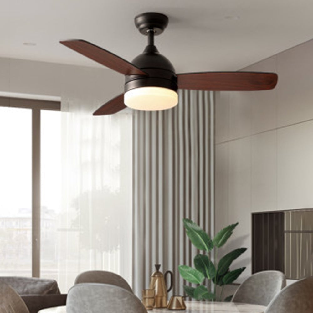 Haydn 3-Blatt-Deckenventilator mit Beleuchtung, Metall & Holz, 2 Farbe, ∅107CM - Lumpaz