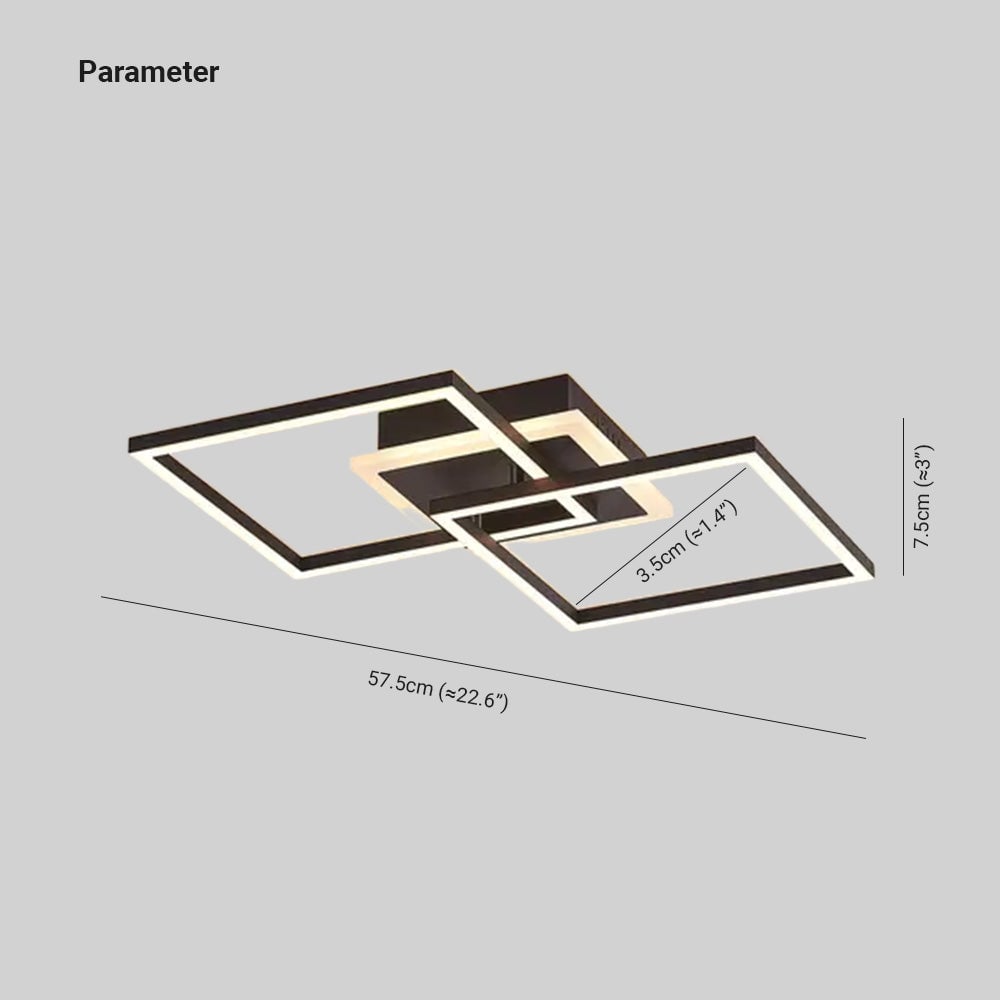 Lacey Deckenleuchte, Doppel-Quadrat, 2 Farben - Lumpaz