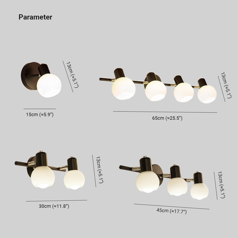 Valentina Spiegelfront Wandleuchte, 2 Farben, 1/2/3/4-flammig, 15/30/45/65CM Lang - Lumpaz