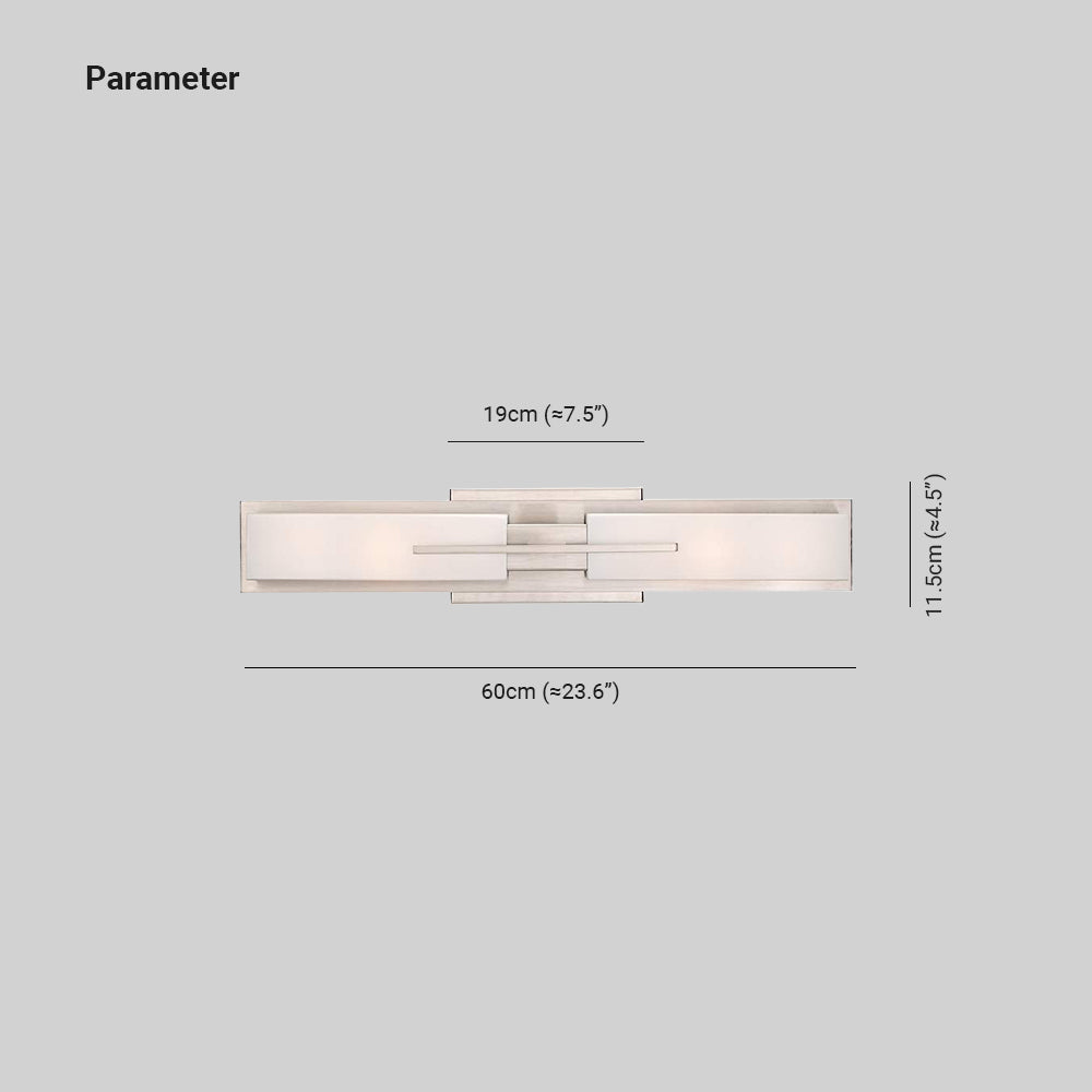 Leigh Spiegelfront Waschtisch-Wandleuchte, Nickel/Messing, 60CM Lang - Lumpaz