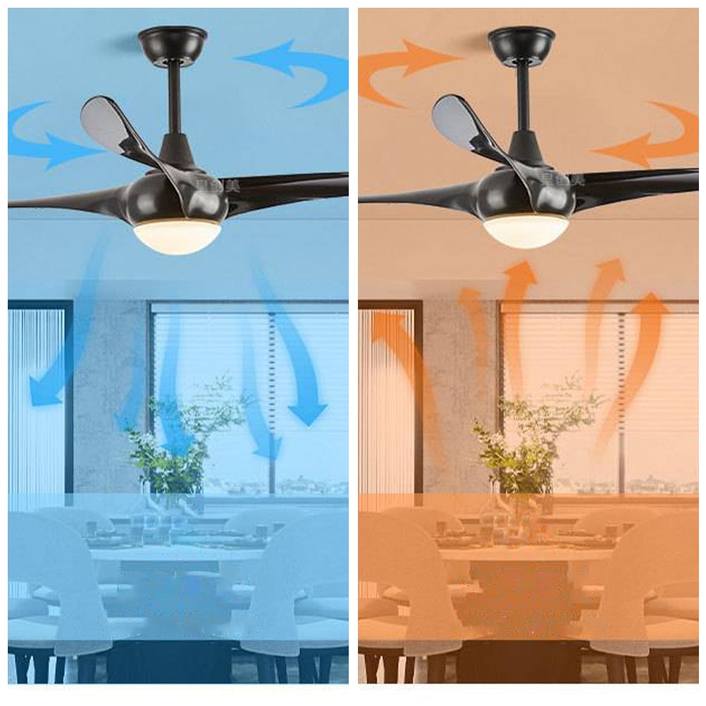 Garner 3-Blatt Deckenventilator mit Beleuchtung, Schwarz & Braun, ∅132CM - Lumpaz