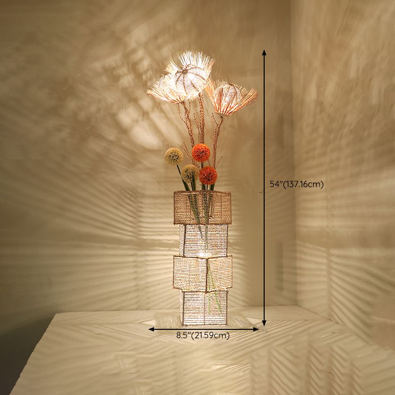 Ritta Blüten Verzweigung Stehleuchte, Rattan, 3 Stile - Lumpaz